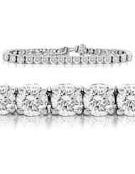 7.07 TCW 14k White Gold Certified Diamond Round Cut Tennis Bracelet (H VS1 Natural)