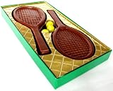 Solid Milk Chocolate Candy Gift Boxed Sports Tennis Rackets & Balls For Adults & Children