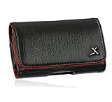 Premium Executive Black Red Horizontal Leather Carrying Pouch Case for HTC  ....