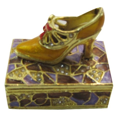Shoe Atop Box Bejeweled Collectible Trinket Jewelry Box
