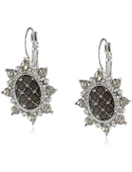 Signature 1928 "Signature Marcasite" Silver-Tone Black Diamond Starburst Drop Earrings