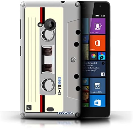 STUFF4 Phone Case / Cover for Microsoft Lumia 535 / Compact Cassette Tape Design / Retro Tech Collection
