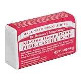 Dr. Bronners Magic Soaps Pure-Castile Soap, All-One Hemp Rose, 5-Ounce Bars (Pack of 6)