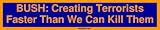 BUSH: Creating Terrorists Faster Than We Can Kill Them Bumper Sticker