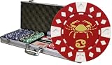 Horoscope Zodiac Cancer 500 poker chip set w/Aluminum Case, 2 Decks of Cards, & 6 Dealer Buttons
