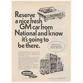 1969 Rent GM Car National Car Rental Max Computer Print Ad