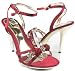 Red Satin Jeweled Floral Formal Wedding Bridesmaid Sandals