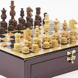 Monte Carlo Deluxe Chessmen & Tribeca Giant Size Chess Board with Drawers