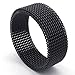 KONOV 8mm Flexible Stainless Steel Screen Mens Womens Ring, Woven Mesh Band, Black