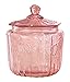 Pink Depression Glass Biscuit Jar in Mayfair Open Rose Pattern