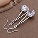 925 Silver Stud Earings Three Wire With Zircon