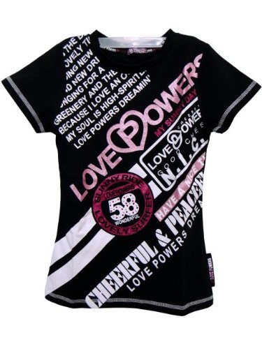 ジュニア・LOVE POWERS(ラブパワーズ）ラメプリント半袖Tシャツ（女の子-子供用）140cm 150cm 160cm