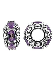 Storywheel® Amethyst Bead / Charm in 925 Sterling Silver