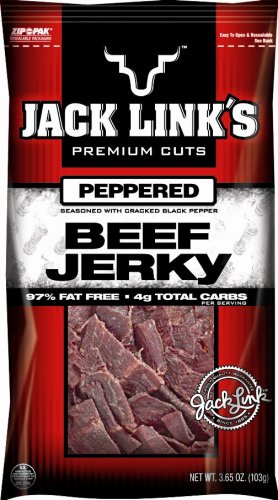 Jack Link's Beef Jerky, Peppered, 3.65-Ounce Packages (Pack of 6)