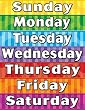 DAYS OF THE WEEK CHART