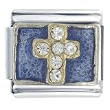 Rhinestone Cross Pugster Italian Charm