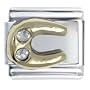 Crystal Horseshoe Italian Charms