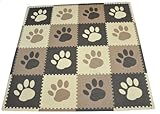 Tadpoles 16 Sq Ft Pawprint Playmat Set, Brown
