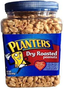 Planters Dry Roast Peanuts - 34.5 Oz Tub