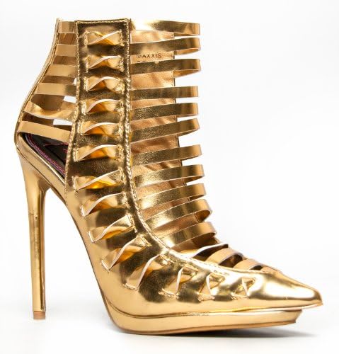 Alejandra Beyaz MAXXIS Designer Strappy Caged Pointy Toe High Heel Ankle Boot Bootie