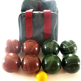 Click here to buy EPCO Tournament Set - 107mm Red and Green Bocce Balls with high quality nylon bag.