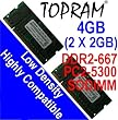 Topram 4GB DDR2-667 PC2-5300 Dual Channel SODIMM Memory Kit (2 Pieces x 2GB Each)