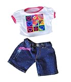 Spring "Girl Power" w/jeans outfit Teddy Bear Clothes Fits Most 14" - 18" Build-A-Bear, Vermont Teddy Bears, and Make Your Own Stuffed Animals
