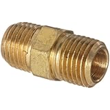 Anderson Metals 56122 Brass Pipe Fitting, Hex Nipple, 1/4" x 1/4" NPT Male Pipe