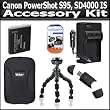 Accessory Kit For Canon PowerShot S95, SD4000 IS Digital Camera Includes Gripster Flexible Tripod + USB 2.0 High Speed Card Reader + Replacement NB-6L (1200 mAH) Battery + Ac/Dc Rapid Travel Battery Charger + Deluxe Hard Case + LCD Screen Protectors Accessory Kit For Canon PowerShot S95, SD4000 IS Digital Camera Includes Gripster Flexible Tripod + USB 2.0 High Speed Card Reader + Replacement NB-6L (1200 mAH) Battery + Ac/Dc Rapid Travel Battery Charger + Deluxe Hard Case + LCD Screen Protectors