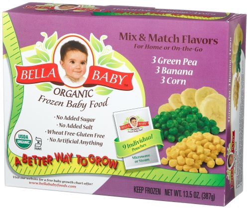 Bella Baby Organic Frozen Baby Food, Mix & Match Flavors (Green Pea, Banana, Corn),... by Tangent Synergies