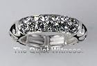 6030220 Stretch Ring Adjustable Sizes 6 - 8 David Yurman Inspired Rhodium Plated CZ Stones