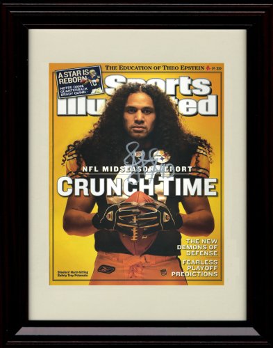 Framed Troy Palamalu Sports Illustrated Autograph Print - Pittsburgh Steelers - 11/14/2005