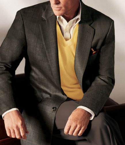 Executive 2-Button Silk/Wool Windowpane Sportcoat