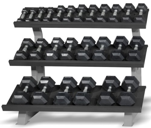 Hampton Urethane Dura-Bell 13 Pair Set, with one 3T-FLT rack