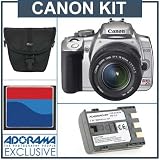 Canon Digital Rebel XTi SLR w/ EFS 18-55mm - Chrome - Refurbished by Canon U.S.A.with 2 GB CF Memory Card, Spare NB-2LH Lithium-Ion Rechargeable Battery, Camera Case