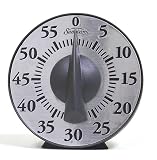 Sunbeam, 91637, 60 Minute Mechanical Timer, Dark Warm Grey/Brushed Stainless Steel