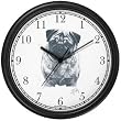 Pug Dog (MS) Wall Clock by WatchBuddy Timepieces (Hunter Green Frame)
