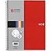 Miquelrius 8.5 x11 Wirebound Notebook, 6-Subject, College Ruled, Red