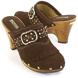 Michael by Michael Kors Sommerset Wood Clog Chocolate Brown clogs