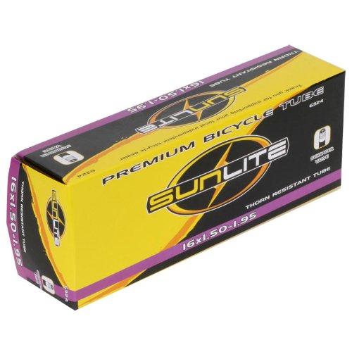 Sunlite Thorn Resistant Bicycle Tube 16 x 2.125 SCHRADER Valve On Sale