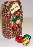 Scott's Cakes Vanilla Fudge Balls 1/2 Pound Standing Christmas Plaid Box