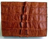 Mario Anolfi Genuine Crocodile Trifold Wallet Cognac
