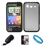 Durable Crystal Hard Case Cover with Black Rubberized TPU Silicone Skin Edg ....