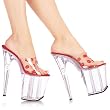 8 Inch Sexy High Heel Shoes High Platform Slip On Womens Slide Red Lips