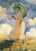 oil painted poster victorian woman holding parasol by Claude Monet