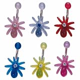 Wholesale 50 Pieces of Surgical Steel and Acrylic Jeweled Belly Button Ring Bulk Package Deal