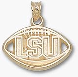 Louisiana State (LSU) Tigers Pierced LSU Football Pendant - 14KT Gold Jewelry
