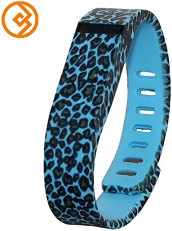 Bandcase New Style Lepoad Set Size Large L or Size Small S Multicolor Leopard Combinational Replacement Bands with Metal Clasps for Fitbit Flex Only No Tracker/ Wireless Activity Bracelet Sport Wristband Fit Bit Flex Bracelet Sport Arm Band Armband (Blue, Large)