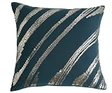 DKNY Botanical Cross Stitch Metal Sequins Decorative Pillow, Dragonfly