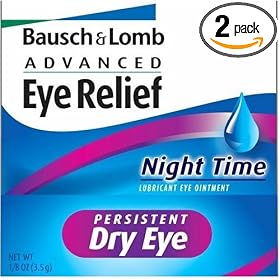 Bausch and Lomb Advanced Relief Preservative Free Night Time Lubricant Eye Ointment, 0.125-Ounce Tubes (Pack of 2) by Bausch & Lomb